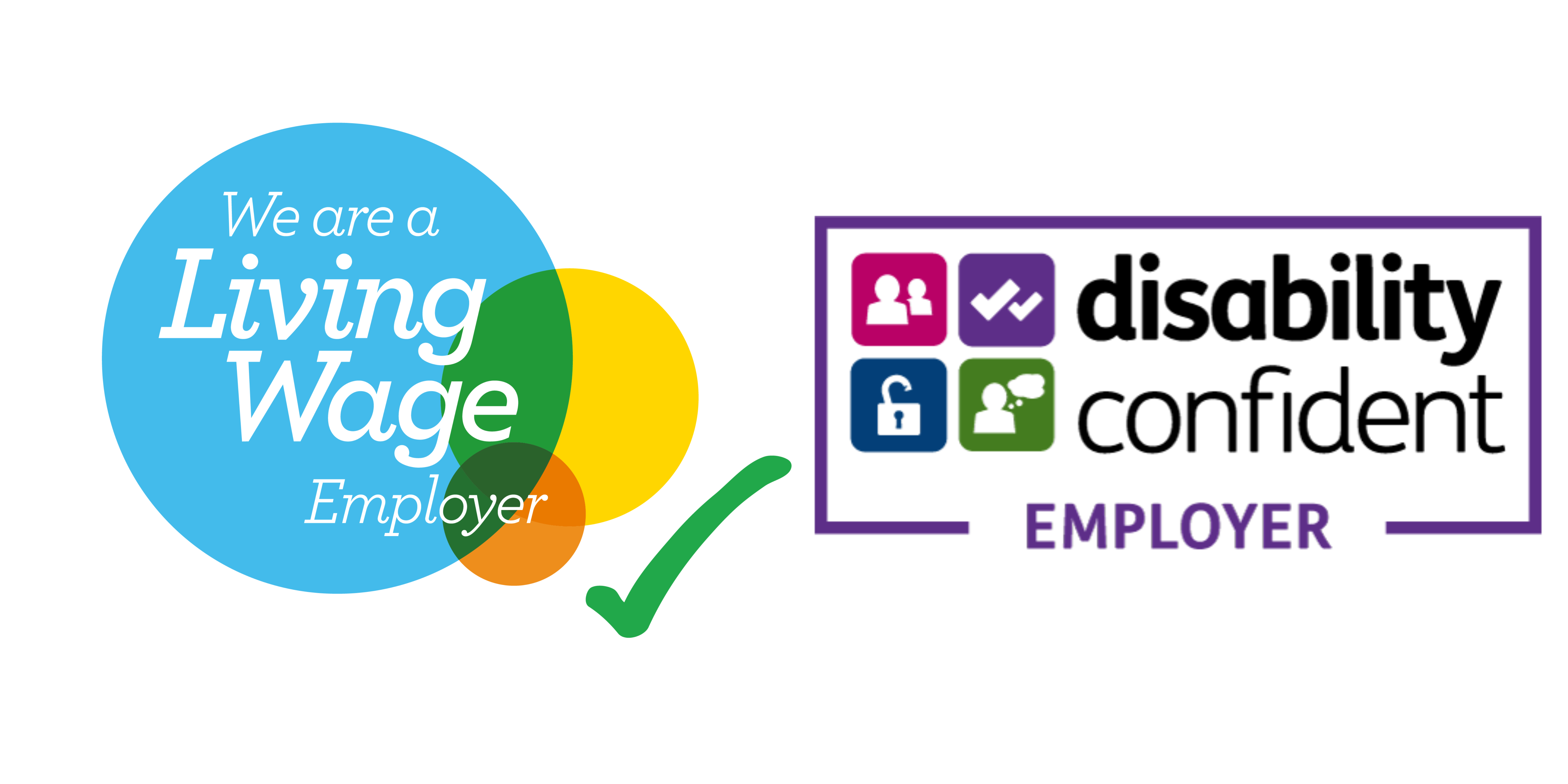 Living wage and disability confident logo