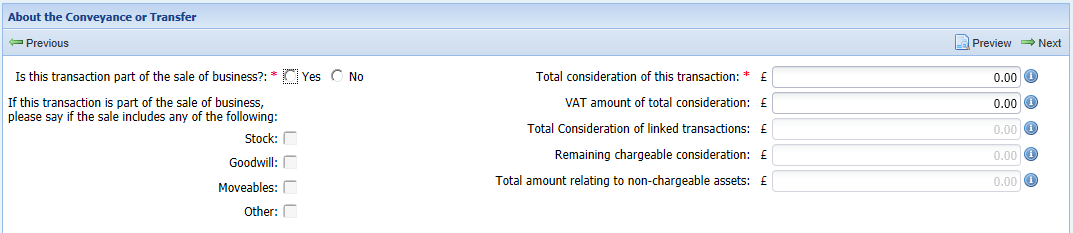 &#039;About the conveyance or transfer&#039; screenshot